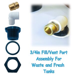 3/4 Fill/Vent Port Assembly For Waste and Fresh Tanks